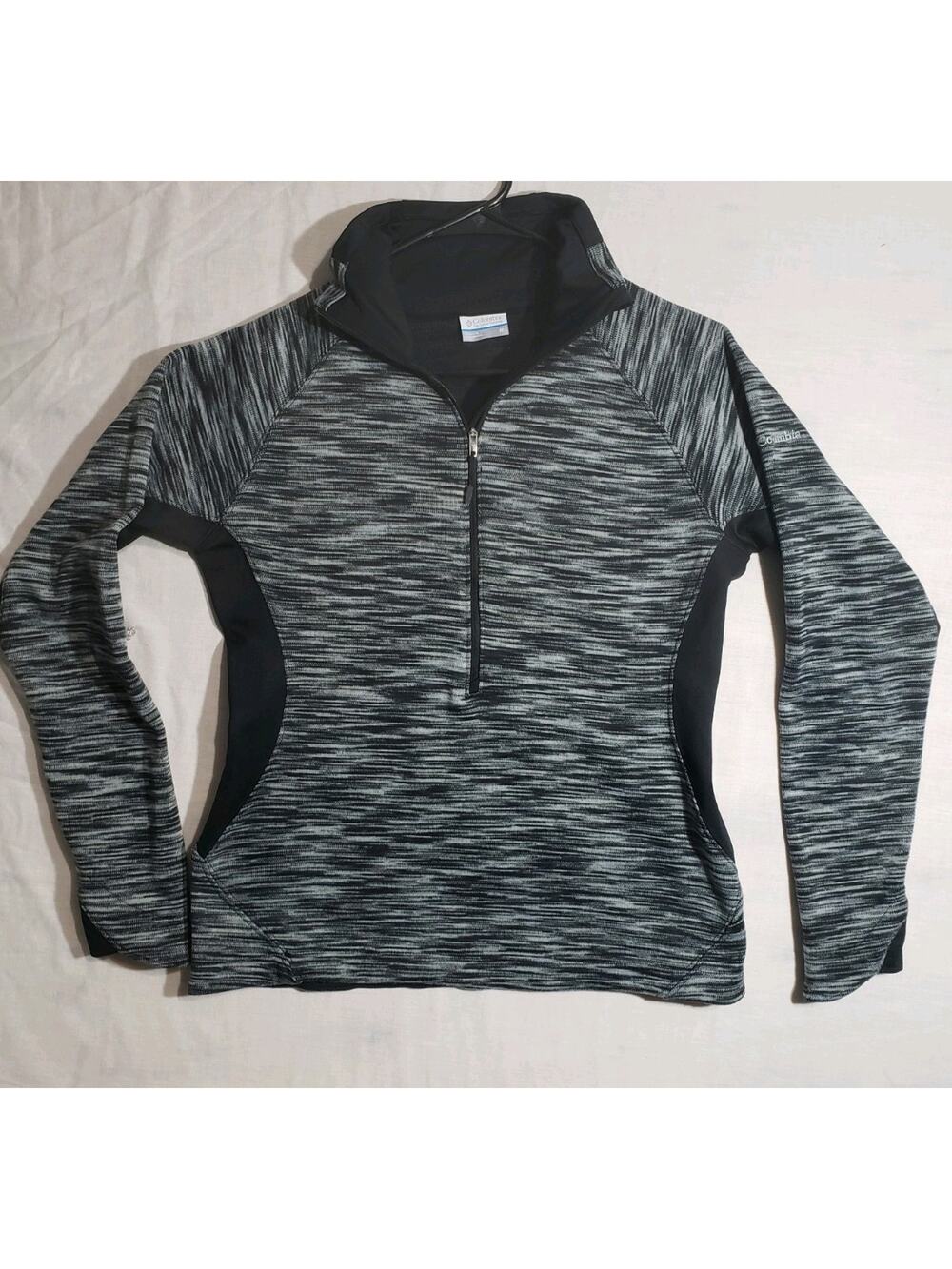Columbia Gray Striped Half Zip Pullover Top Women's Size M